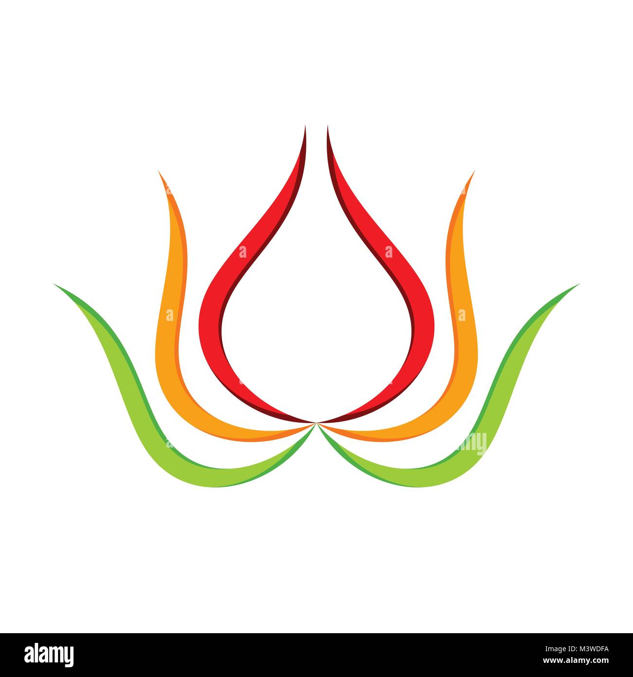 Abstrakte Lotus Flower geometrische Swoosh Vektorgrafik Symbol Design Stock Vektor