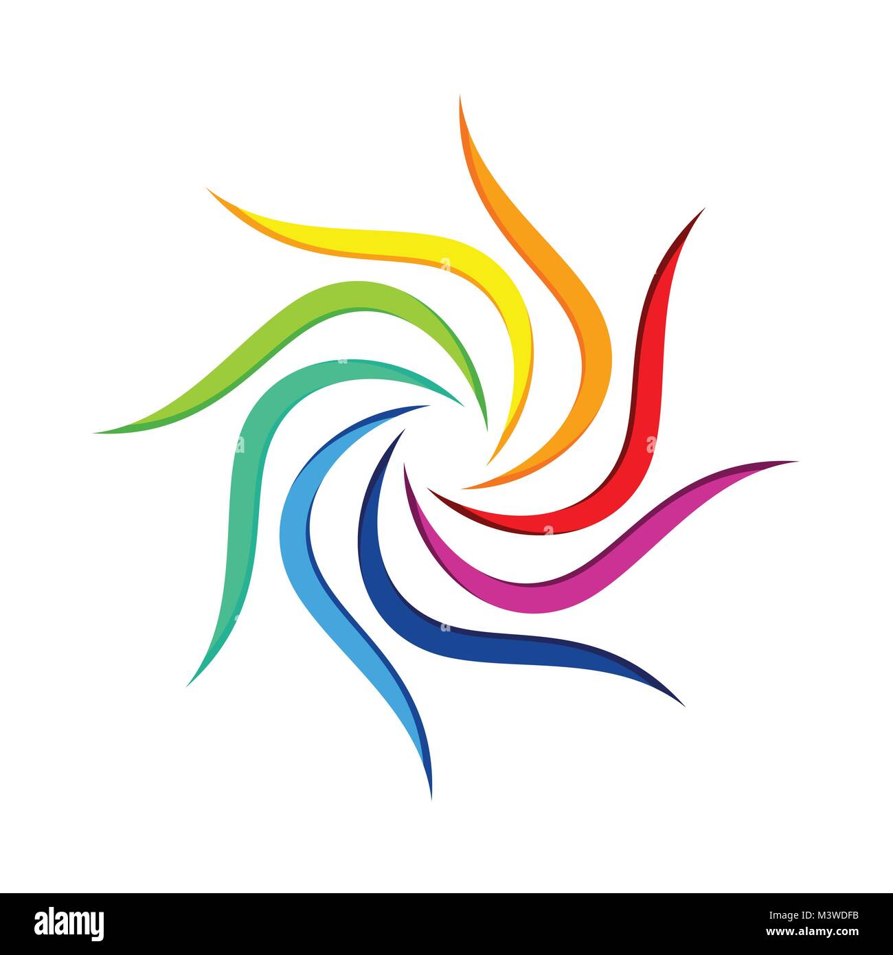 Abstrakte Spirale Blume geometrische Swoosh Vektorgrafik Symbol Design Stock Vektor