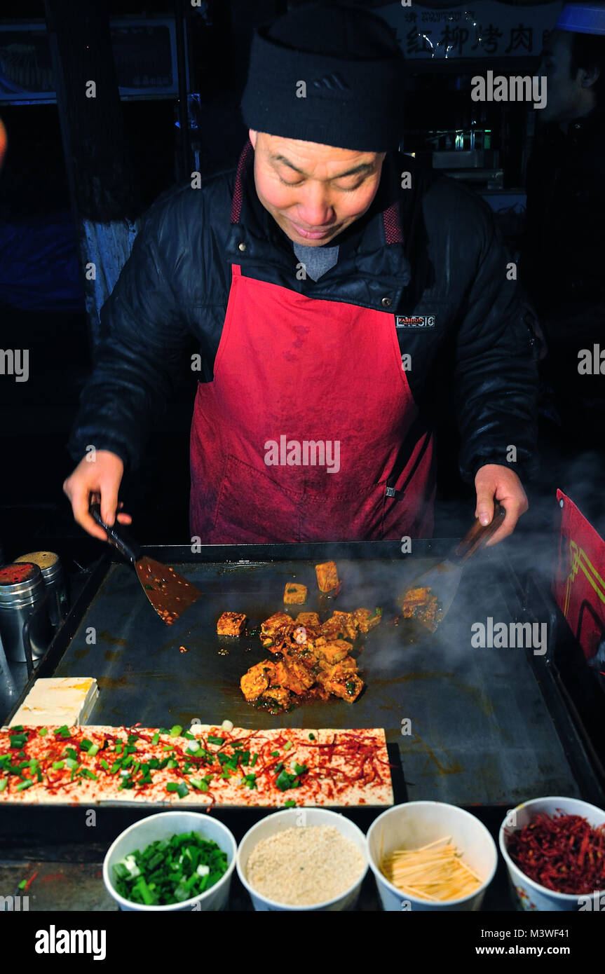 Muslimische Snack Street in Xian Stockfoto