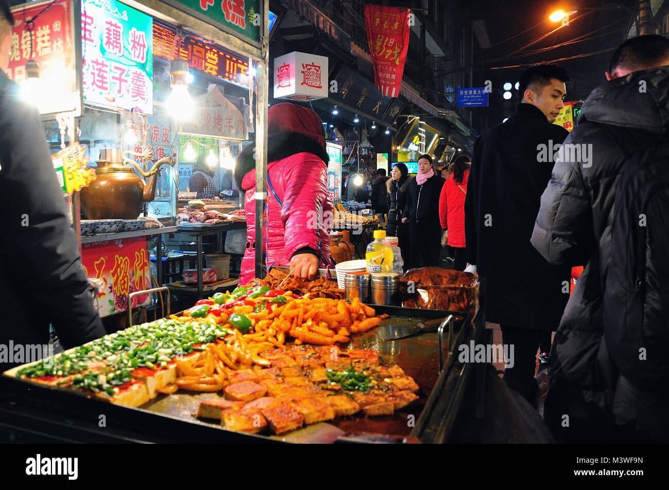 Muslimische Snack Street in Xian Stockfoto