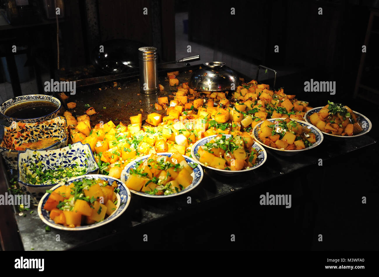 Muslimische Snack Street in Xian Stockfoto
