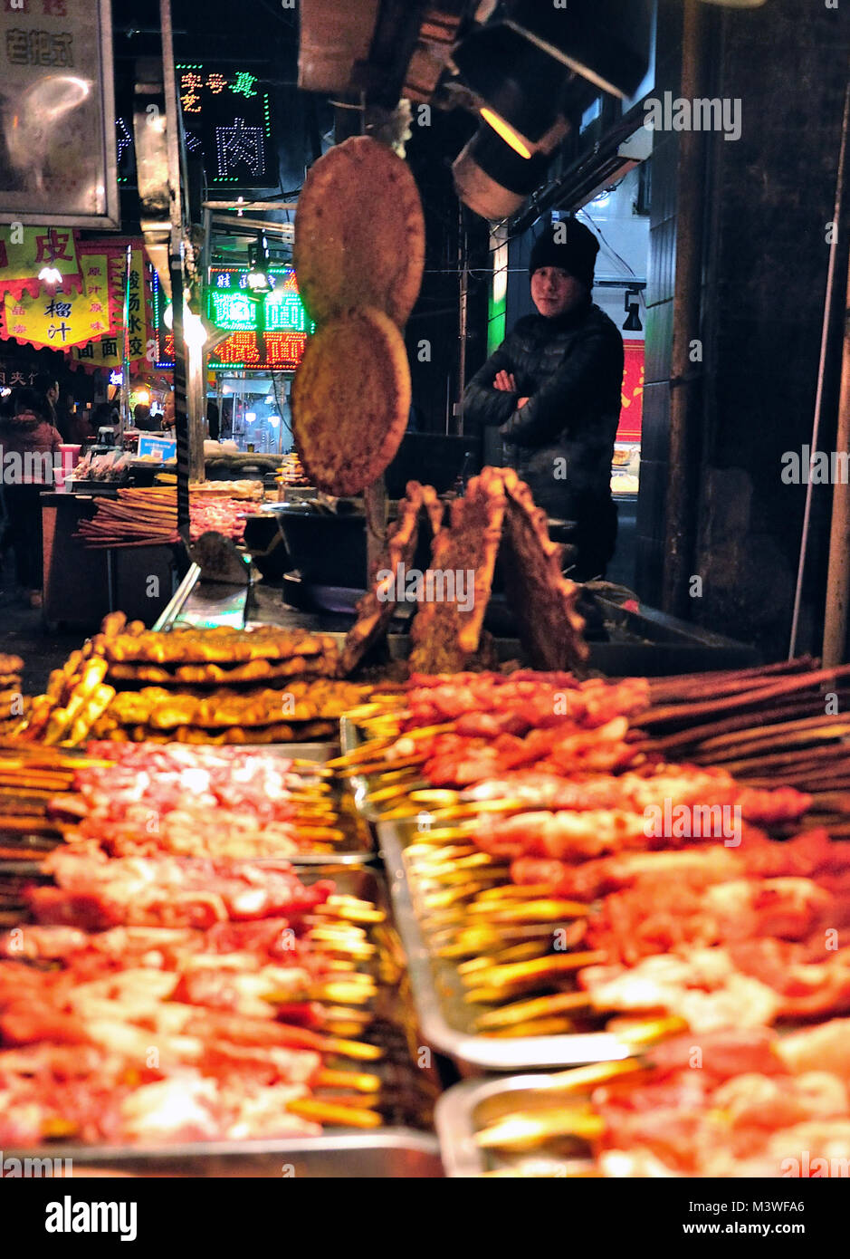 Muslimische Snack Street in Xian Stockfoto