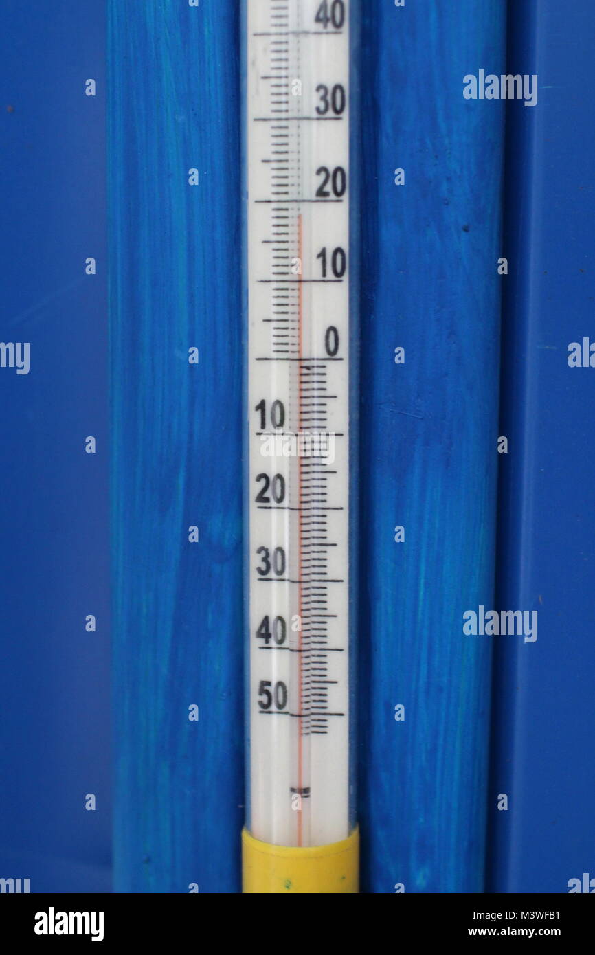 Thermometer Temperatur in Grad Celsius Stockfoto