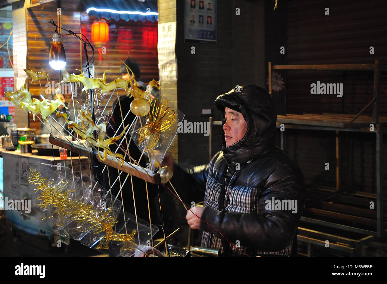 Muslimische Snack Street in Xian Stockfoto