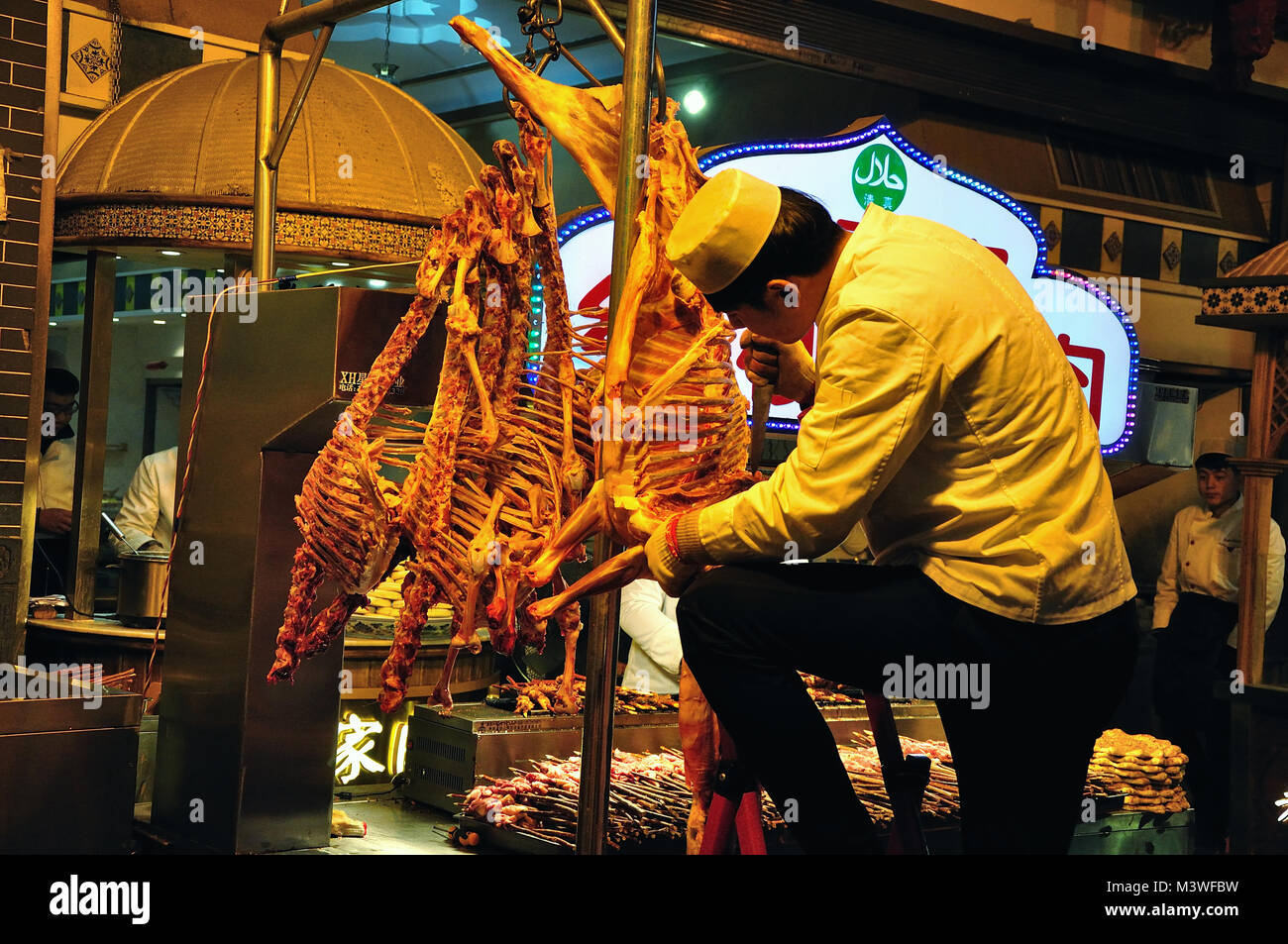 Muslimische Snack Street in Xian Stockfoto