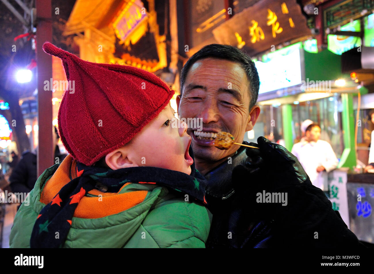 Muslimische Snack Street in Xian Stockfoto