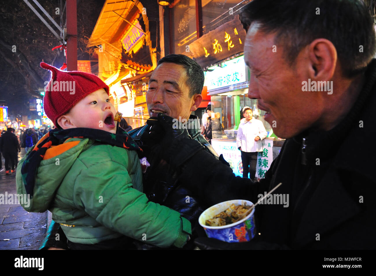 Muslimische Snack Street in Xian Stockfoto