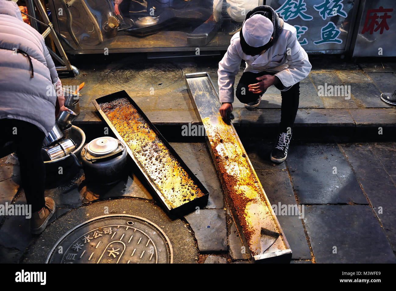 Muslimische Snack Street in Xian Stockfoto