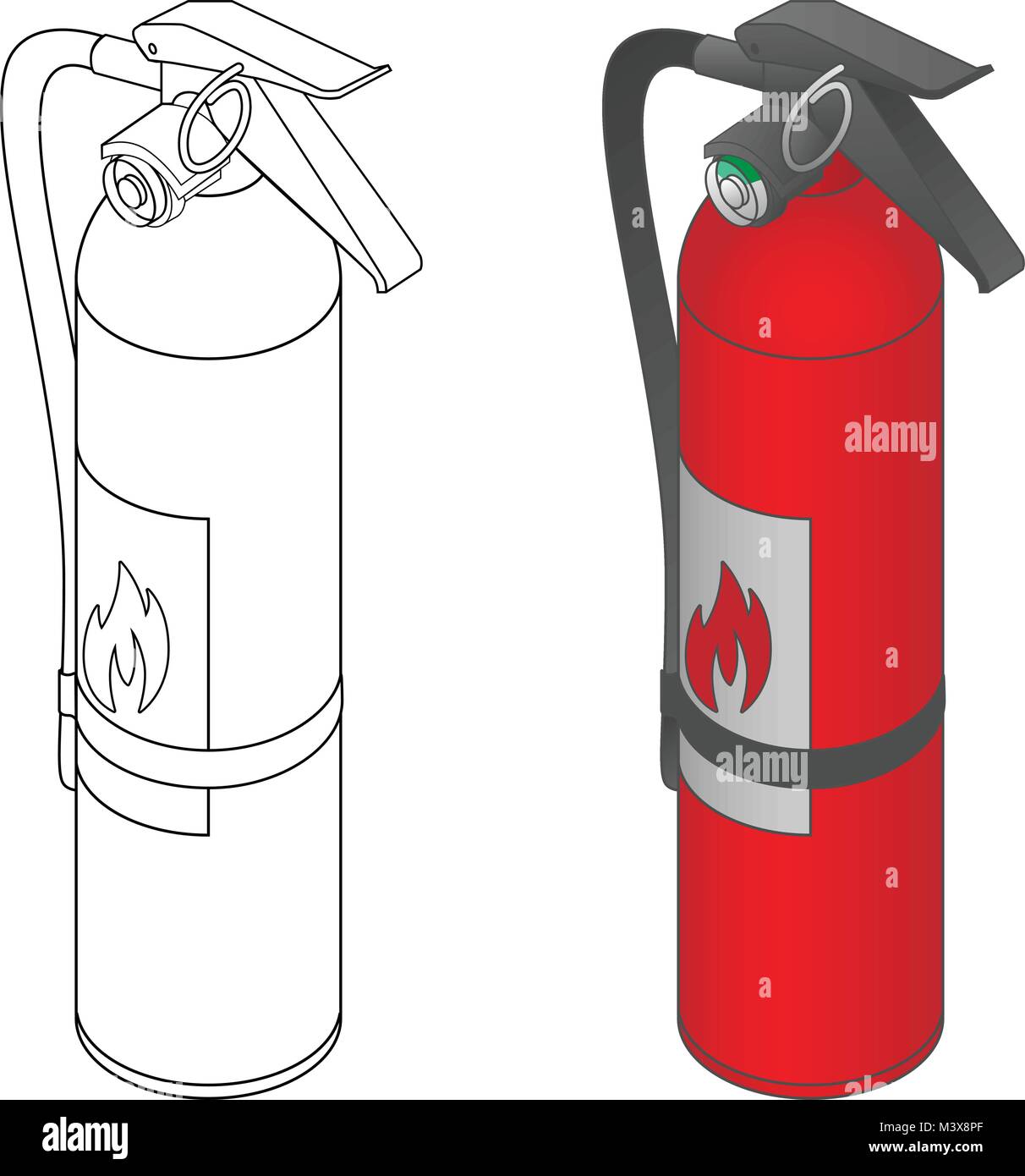 Feuerwehrschlauch notfall ausrüstung Stock-Vektorgrafiken kaufen