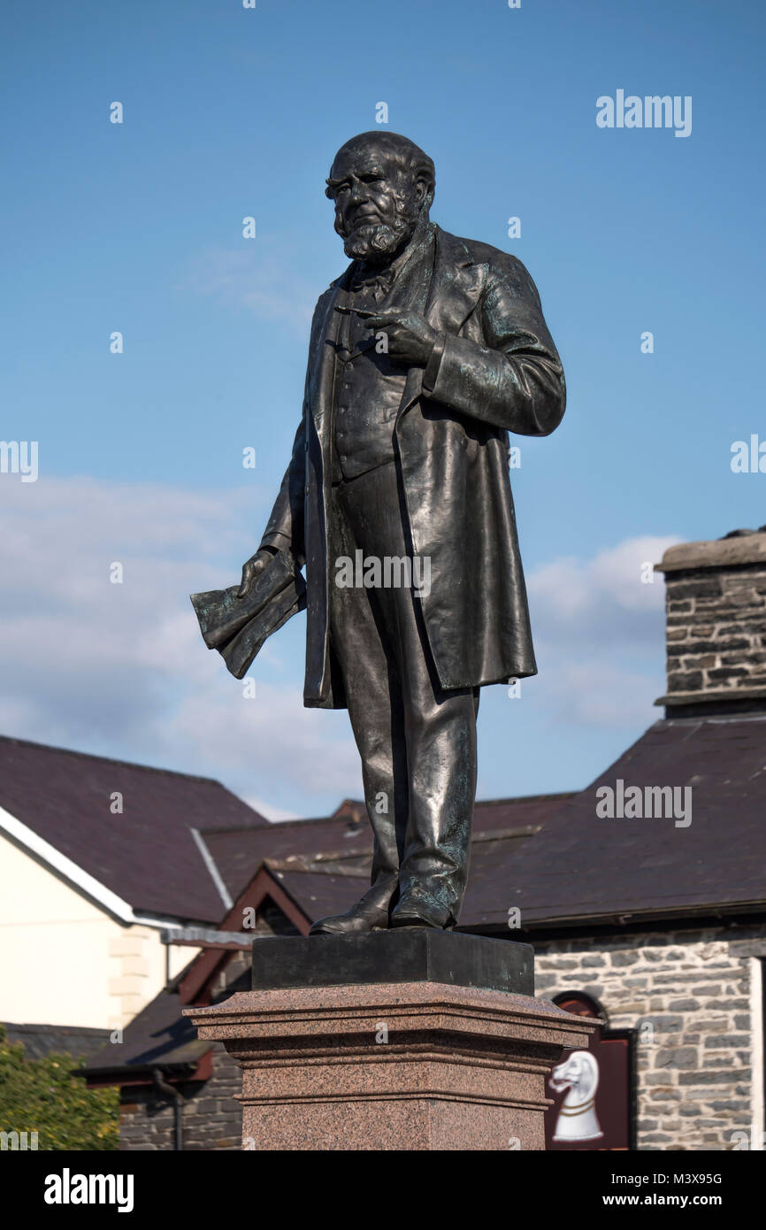 Statue von Henry Richard Tregaron Ceredigion Wales Stockfoto