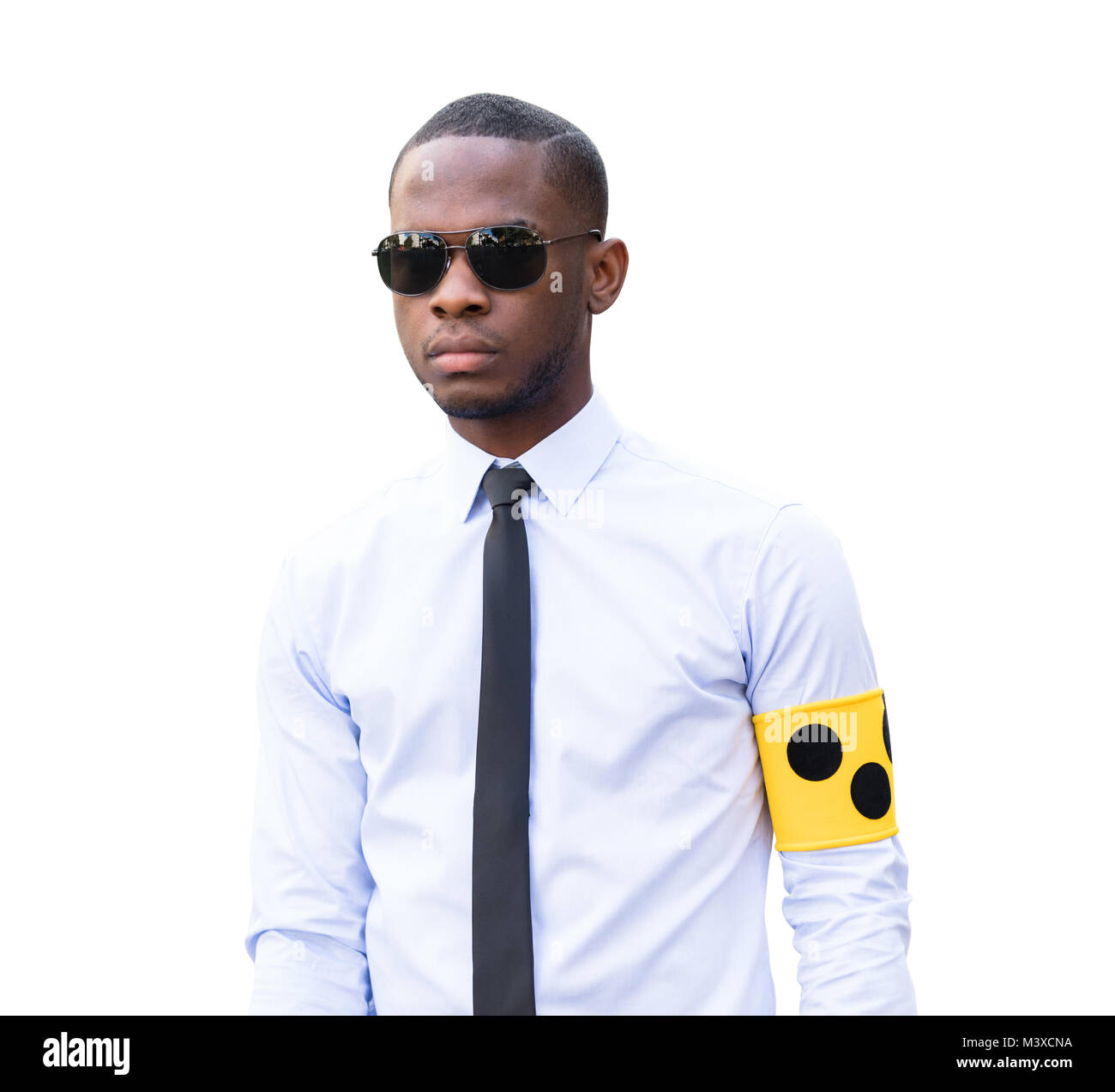 Porträt eines Afrikanischen jungen blinden Mann mit Armband Stockfoto
