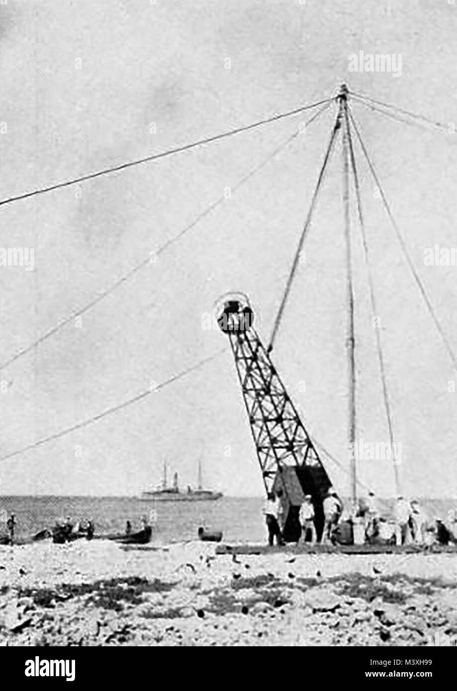 American - Leuchttürme - Bau der Amerikanischen - Leuchttürme - Bau der Livingstone Kanal Licht Grundlagen in ein Kästlein dam 1923 Stockfoto