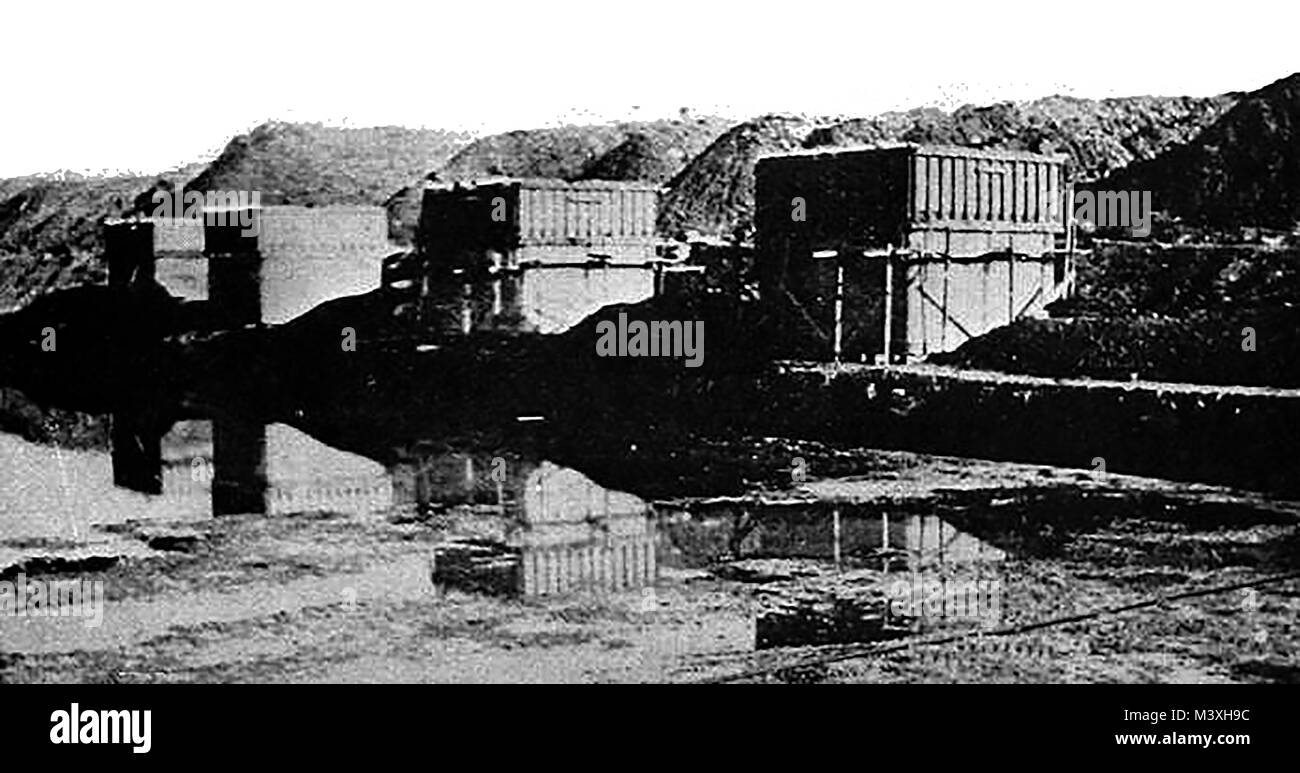 American - Lighthpuses - Bau der Livingstone Kanal Licht Grundlagen in ein Kästlein dam 1923 Stockfoto