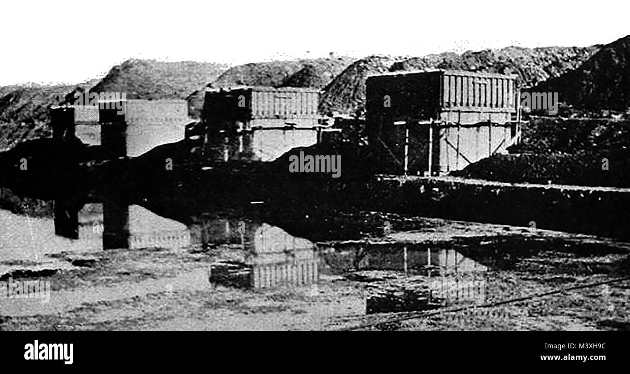 American - Lighthpuses - Bau der Livingstone Kanal Licht Grundlagen in ein Kästlein dam 1923 Stockfoto