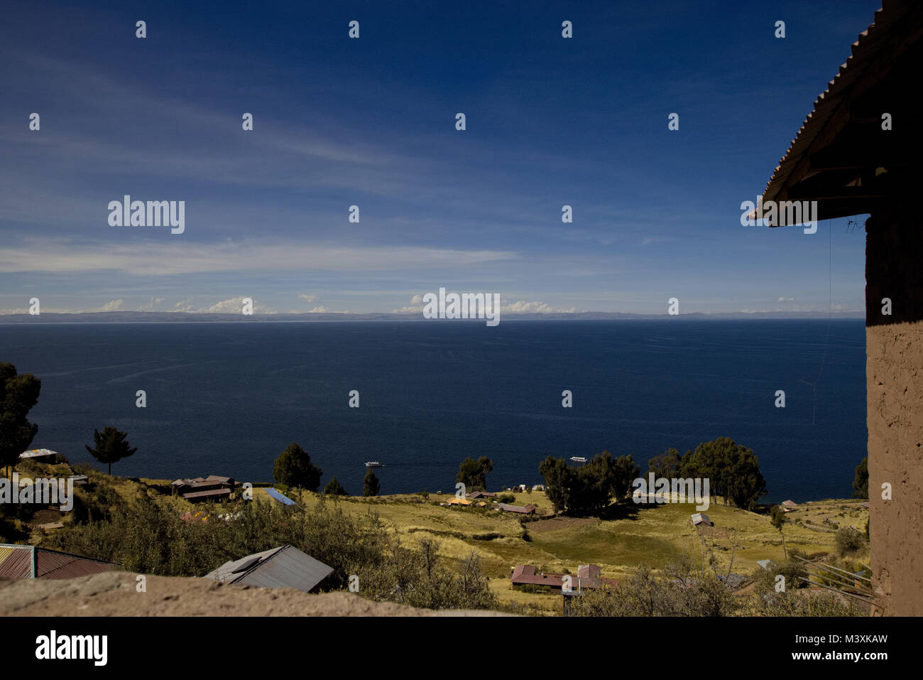 Marktplatz Insel Taquile Titicacasee Peru Stockfoto