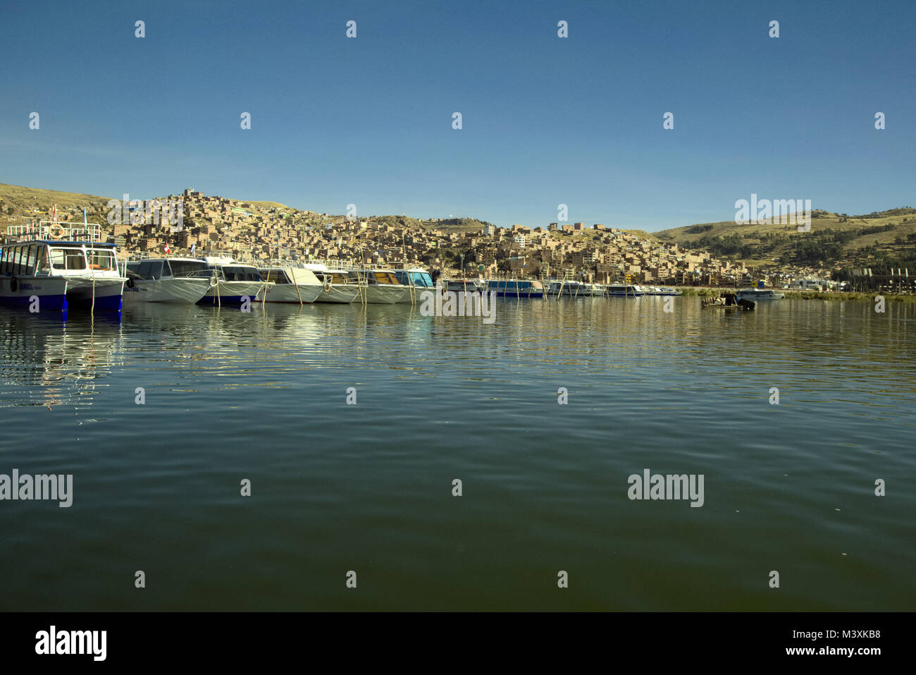 Puno Marine port Titicacasee Peru Stockfoto