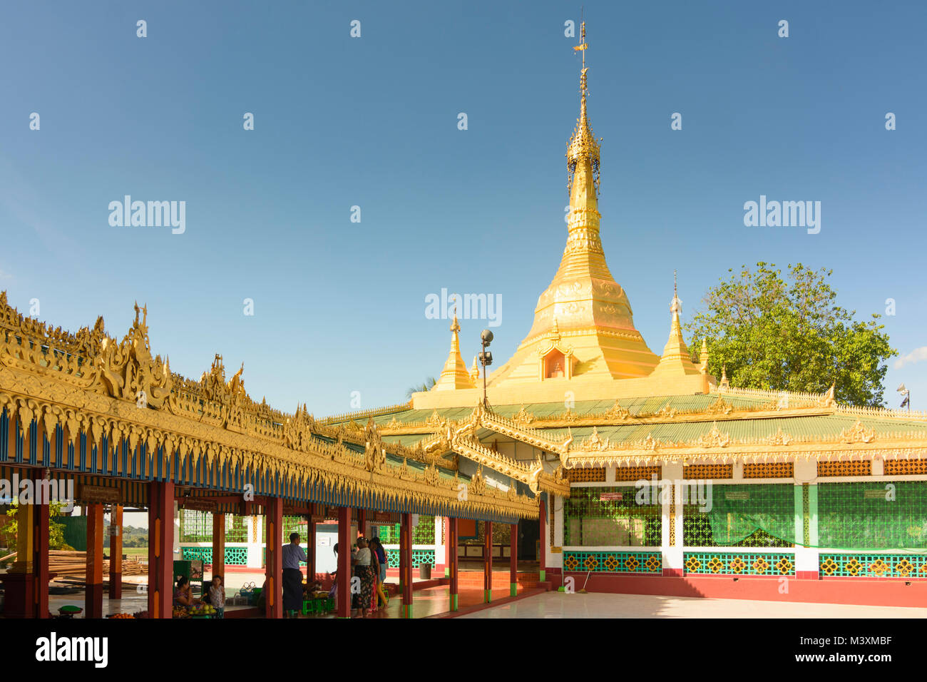 Hpa-An: Shweyinhmyaw Paya Pagode, Tempel, Karen (Karen), Myanmar (Birma) Stockfoto