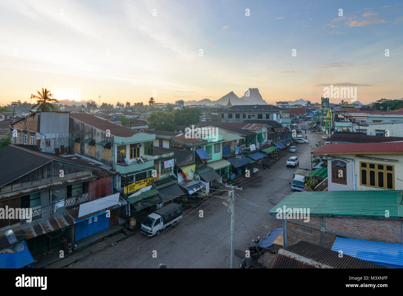 Hpa-An: Stadt Hpa-An, mount Zwegabin,, Karen (Karen), Myanmar (Birma) Stockfoto