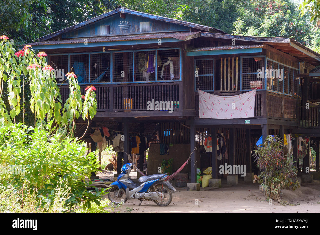 Hpa-An: traditionelles Haus,, Karen (Karen), Myanmar (Birma) Stockfoto