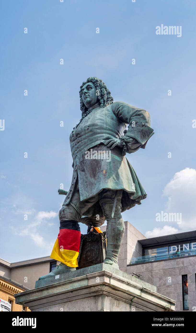 Georg Friedrich Händel statue am Marktplatz in Halle/Saale, Sachsen-Anhalt, Deutschland Stockfoto