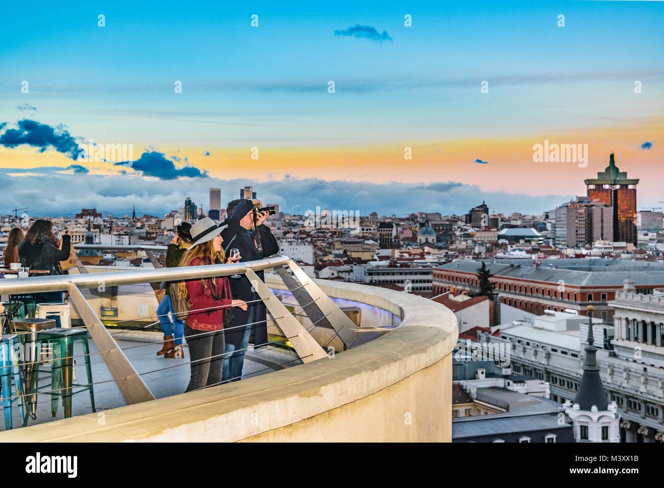 MADRID, SPANIEN, Dezember - 2017 - Luftbild von Madrid City von Fine Arts Kreis sicht bar. Stockfoto