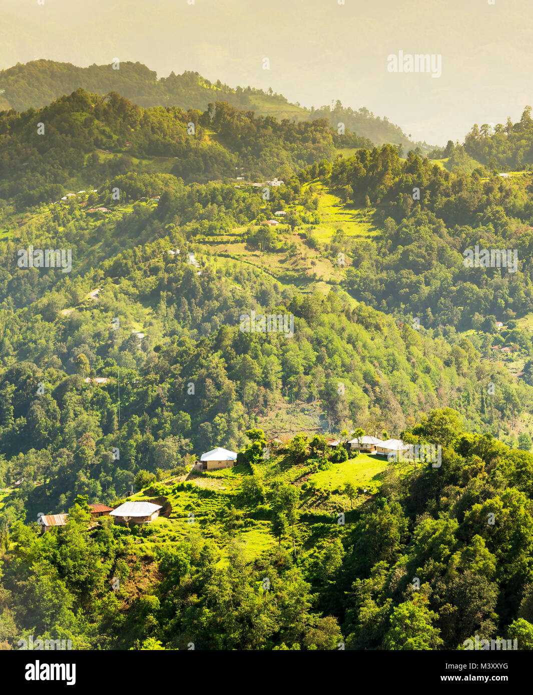 Landschaft von ländlichen Dorf im Hochland von Guatemala Stockfoto