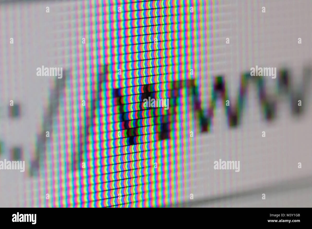 WWW Adressleiste des Webbrowsers. Nahaufnahme des Computers angezeigt. Stockfoto