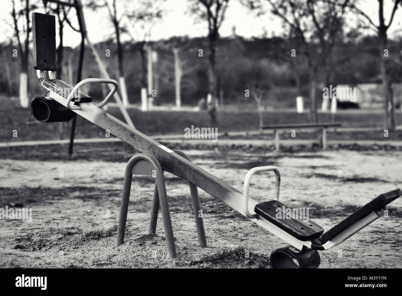 Alte Swing, schwarz weiß Foto Stockfoto