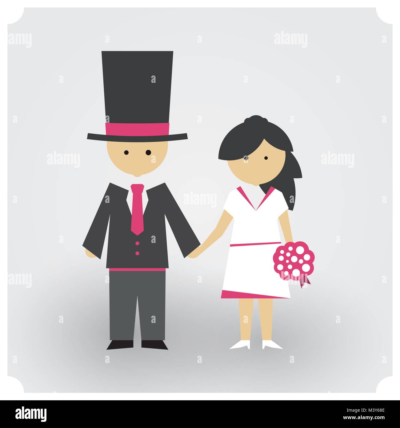 Bräutigam und Braut in Rosa Stock Vektor