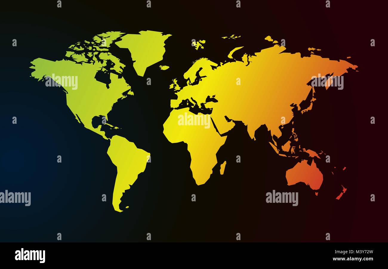 Farbverlauf Karte von Welt dunklen Hintergrund Stock Vektor