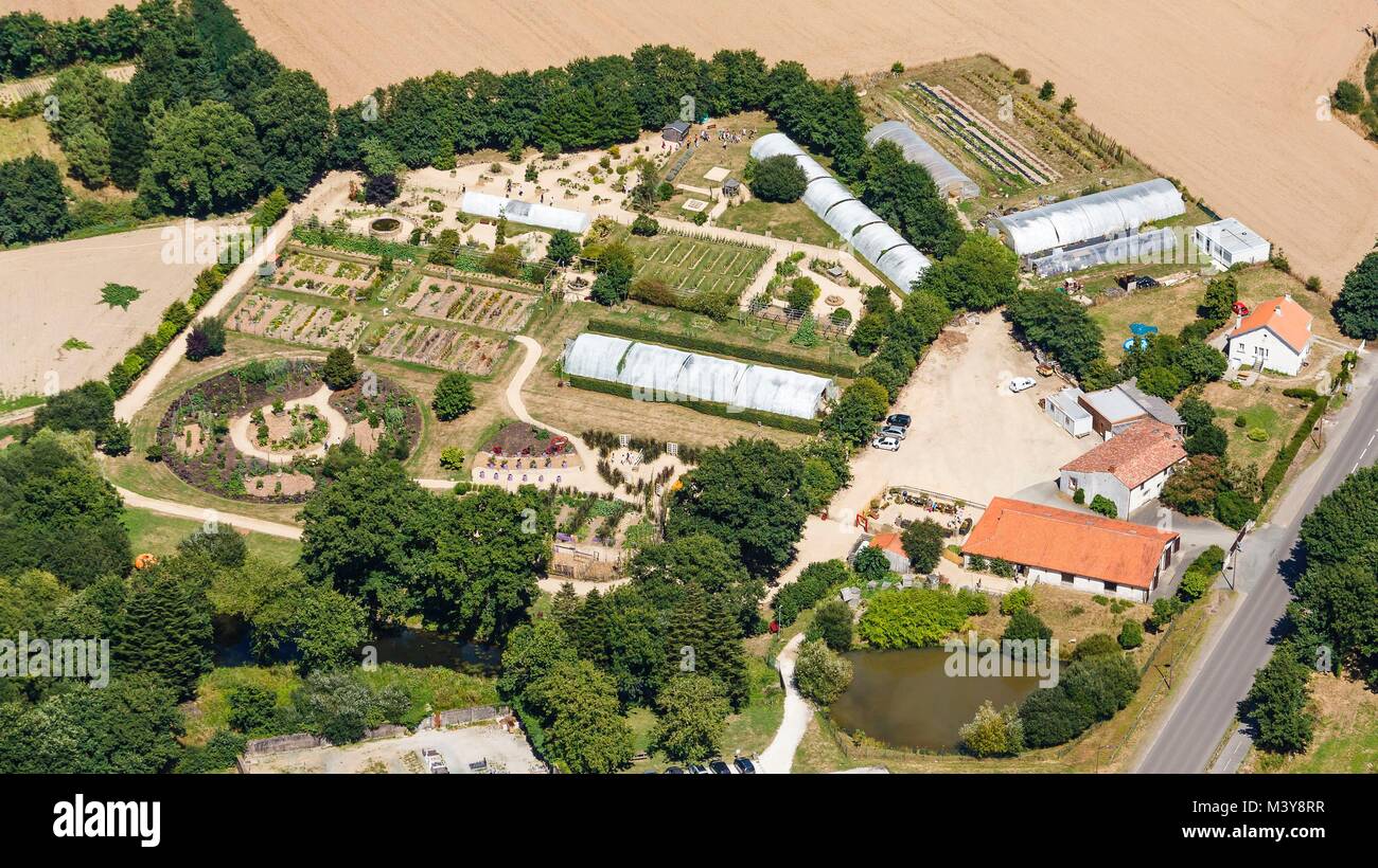 Frankreich, Vendee, La Mothe Achard, der Potager Extraordinaire Garten (Luftbild) Stockfoto