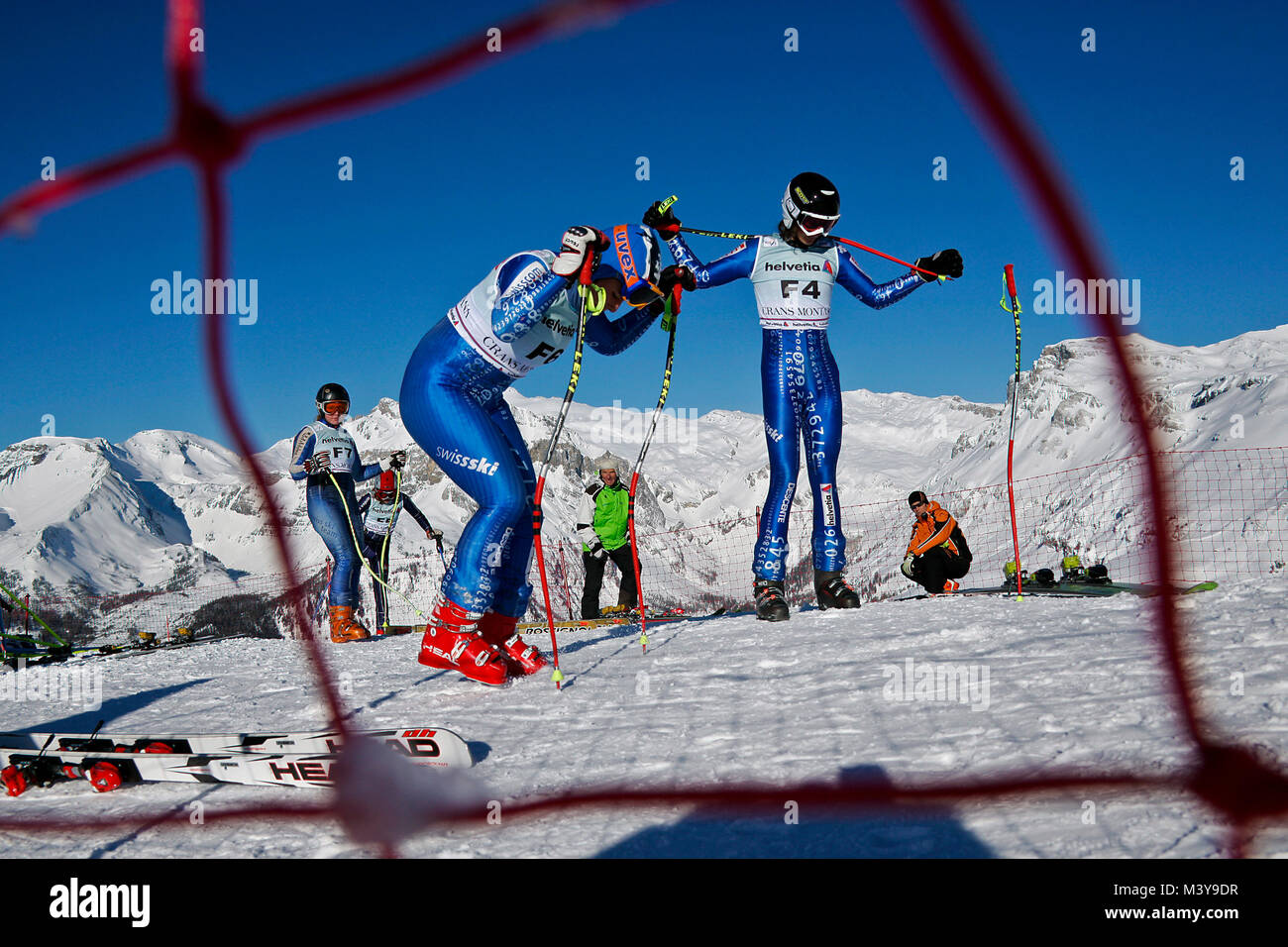 Schweiz, Wallis, Crans Montana, Skifahren Wettbewerb Stockfoto