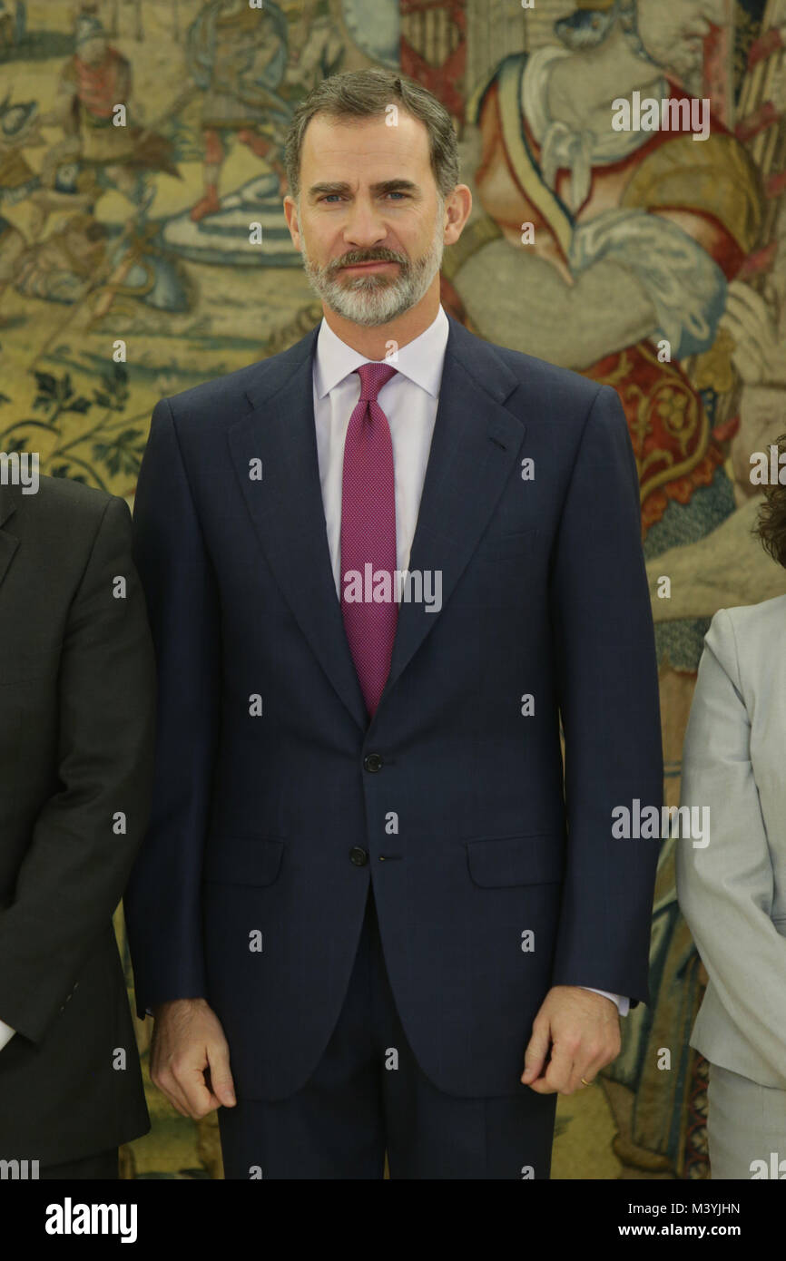 Spanischen König Felipe VI während ein Publikum "Comité Permanente de la Conferencia de Rectores de Las Universidades españolas (CRUE)' Madrid, 12/02/2018 Credit: Gtres Información más Comuniación auf Linie, S.L./Alamy leben Nachrichten Stockfoto