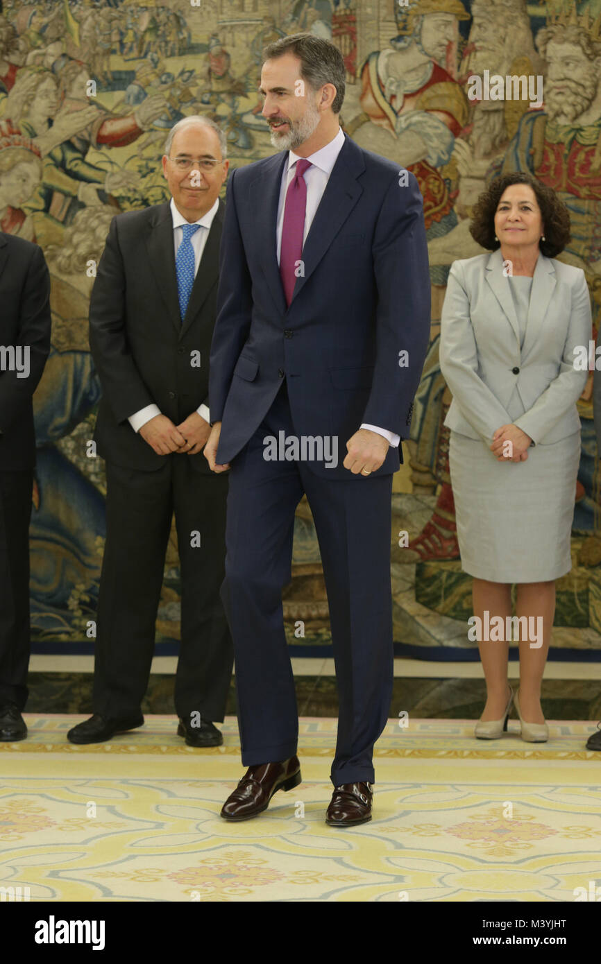 Spanischen König Felipe VI während ein Publikum "Comité Permanente de la Conferencia de Rectores de Las Universidades españolas (CRUE)' Madrid, 12/02/2018 Credit: Gtres Información más Comuniación auf Linie, S.L./Alamy leben Nachrichten Stockfoto