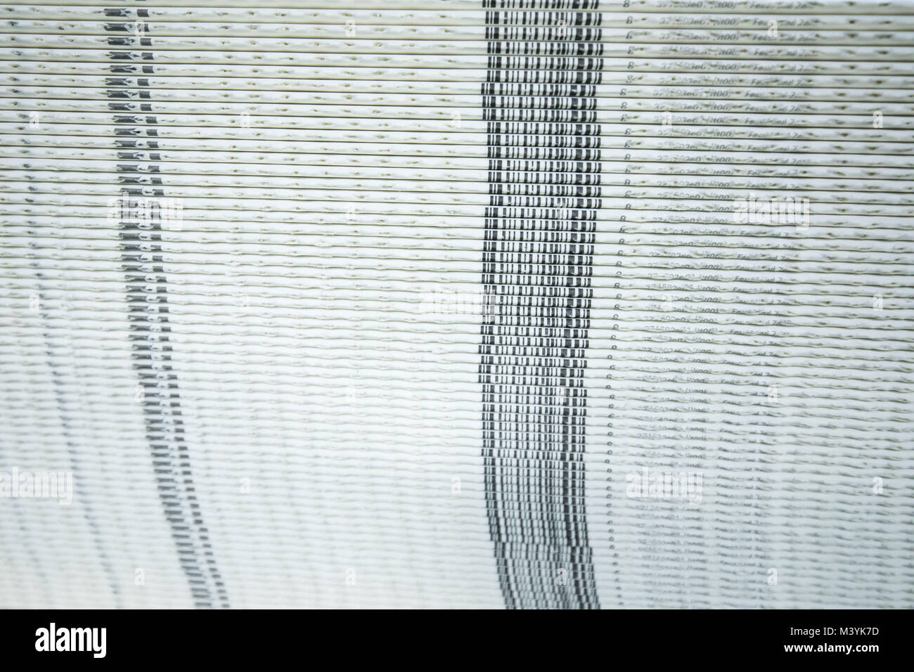 Achtung: Embargo für die Veröffentlichung bis zum 14. Februar 00:00 Uhr GMT! - Frisch gedruckten Text aus dem Buch "Feuer und Zorn. Im Weissen Haus von Donald Trump', die deutsche Ausgabe von "Feuer und Wut. Innerhalb der Trumpf des Weißen Hauses", liegen auf einem Transportwagen während einer Presse Tour am CPI Clausen & Bosse Druckerei in Lübeck, Deutschland, 09. Februar 2018. Die Offenbarung Buch von M.Wolff über die US-amerikanische Präsident wird von Rowohlt am 16. Februar 2018 veröffentlicht. (Achtung Redaktionen: EMBARGO BIS ZUM 14. FEBRUAR 2018 · 12:00 UHR) Foto: Christian Charisius/dpa Stockfoto