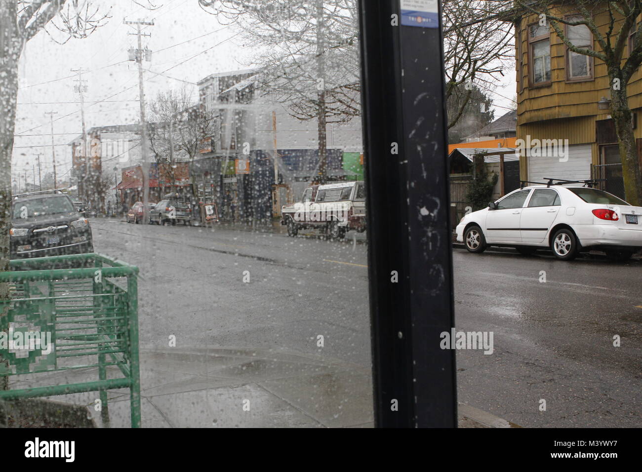 Blick von einem Cafe in Portland, Oregon. Stockfoto