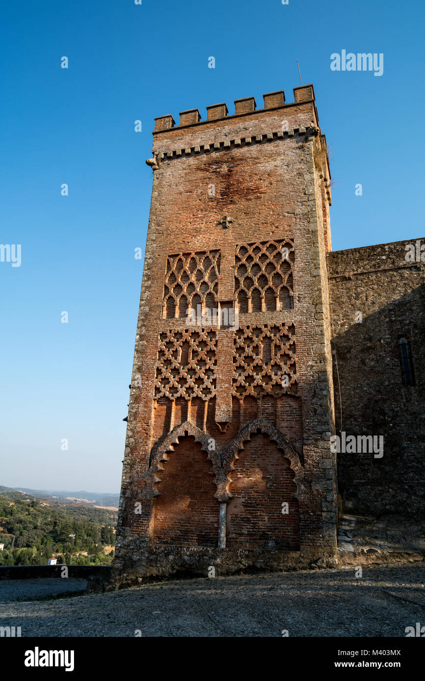 Im maurischen Stil Kirche Unserer Lieben Frau von der größten Leid in Managua, Provinz Huelva, Andalusien, Spanien Stockfoto