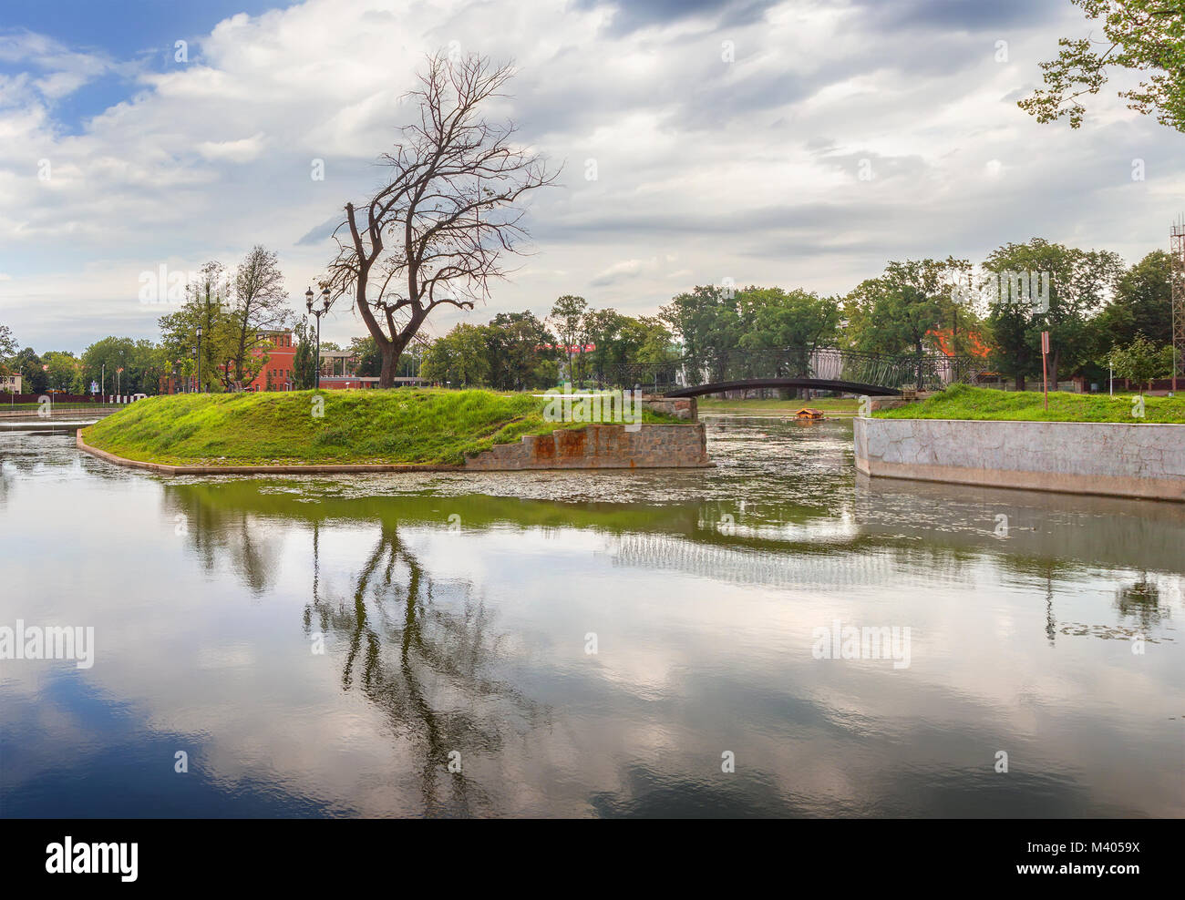 Poplavok Teich in Kaliningrad. Russland. Stockfoto