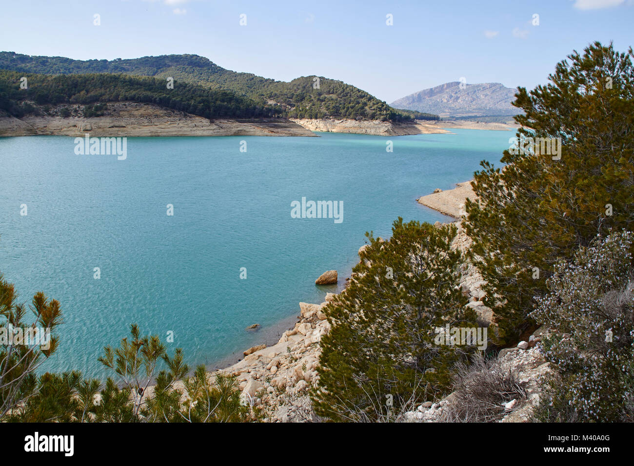 Barrier See am berühmten Caminito del Rey in Spanien Stockfoto