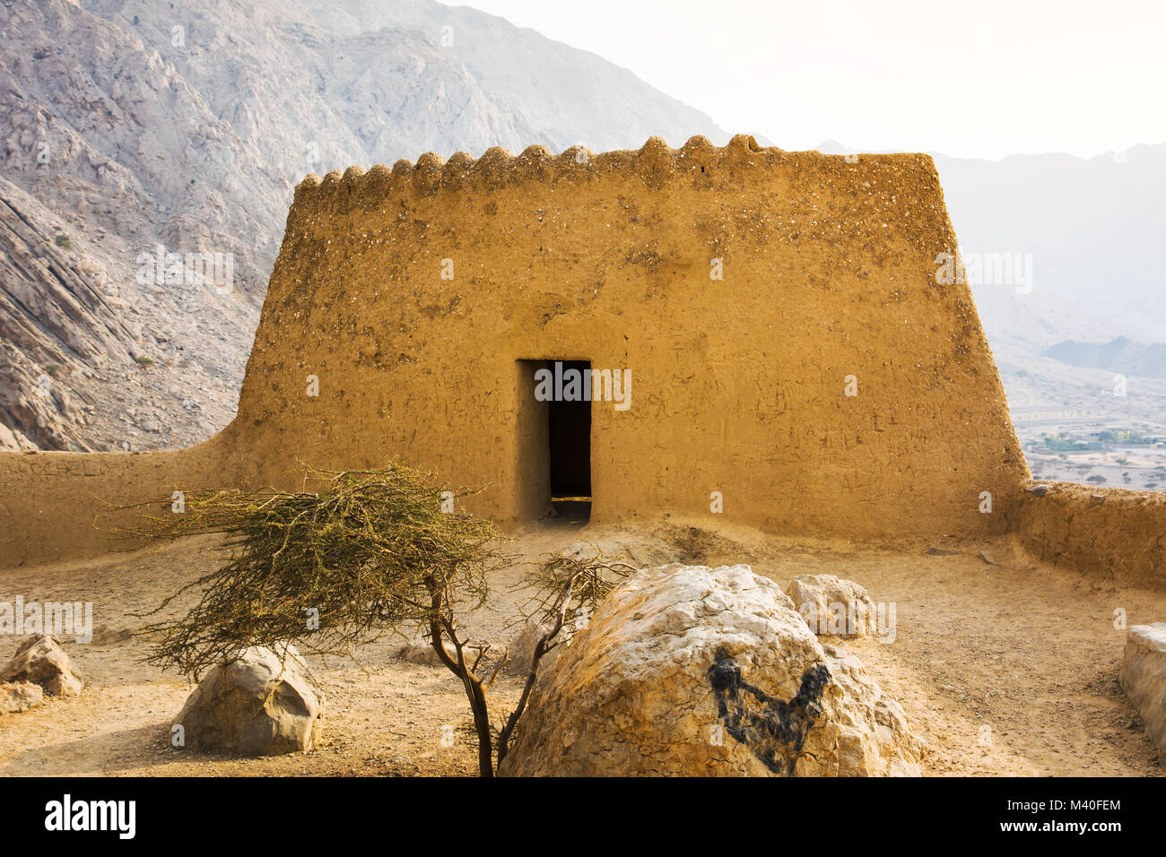 Dhayah Fort, historischen Ort im Norden von Ras Al Khaimah Vereinigte Arabische Emirate Stockfoto