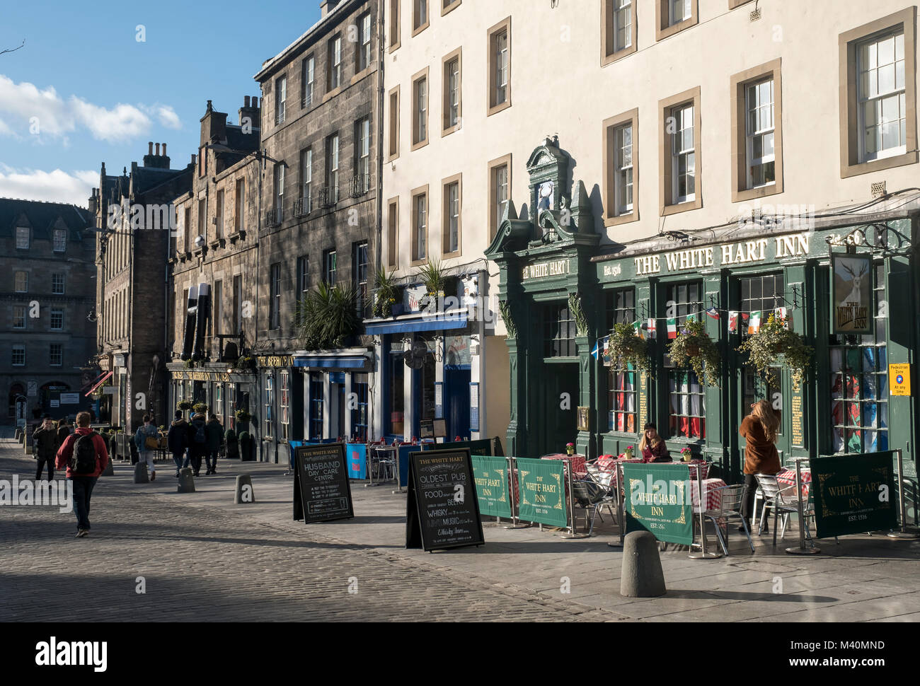 Das Grassmarket in der Altstadt von Edinburgh. Stockfoto