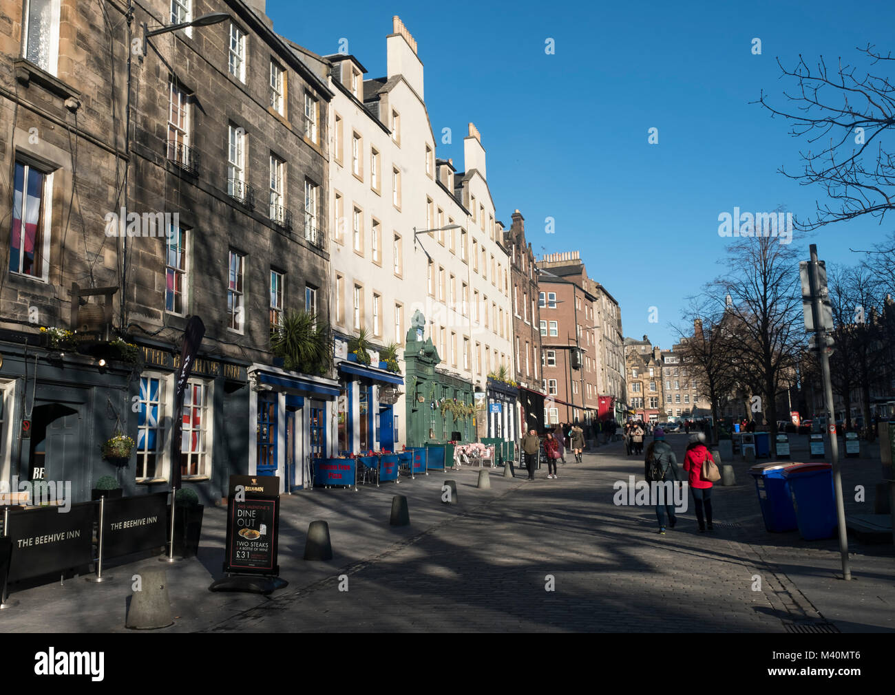 Das Grassmarket in der Altstadt von Edinburgh. Stockfoto