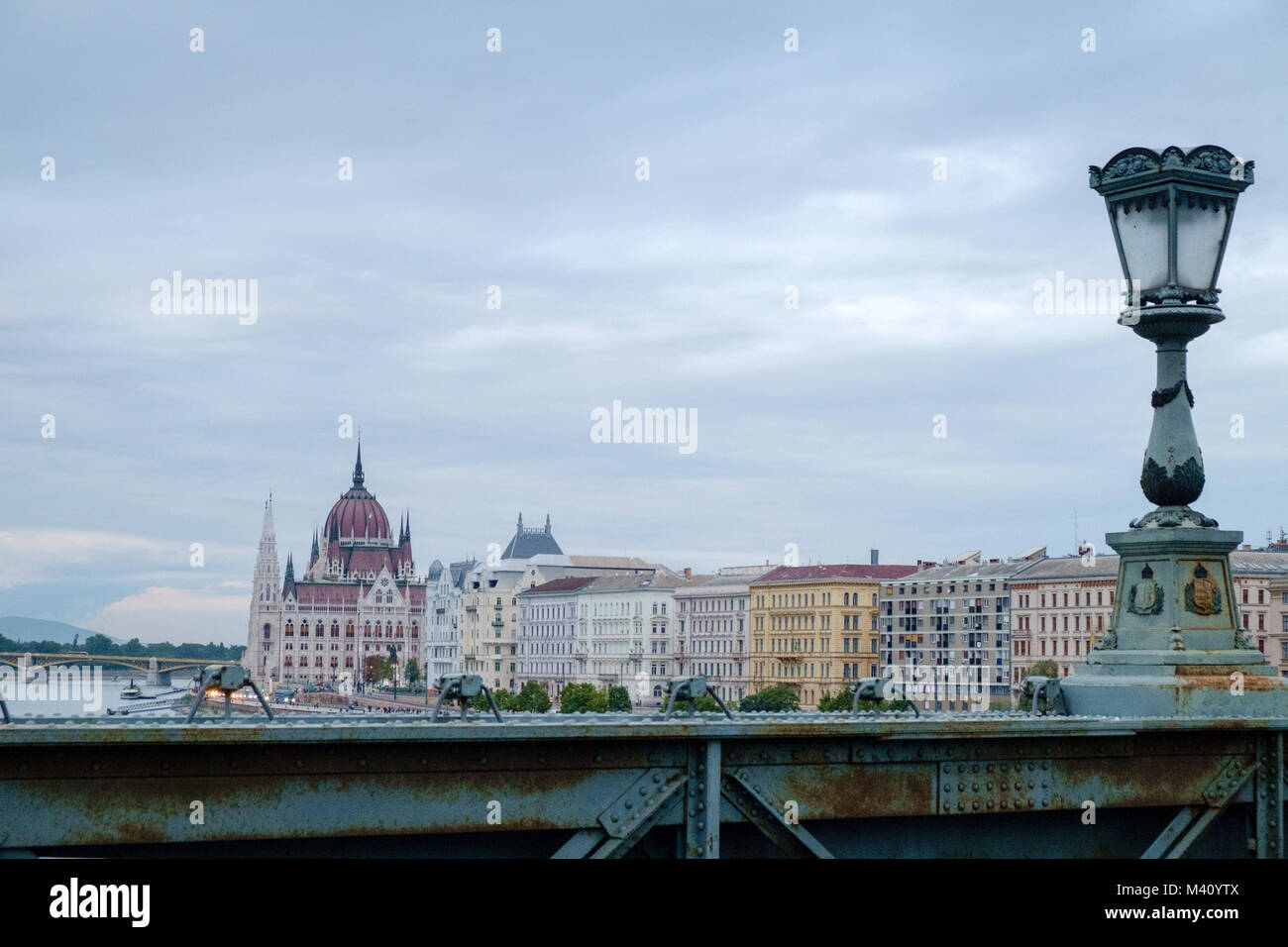 Ungarischen Parlament und Donau, Budapest, Ungarn Stockfoto