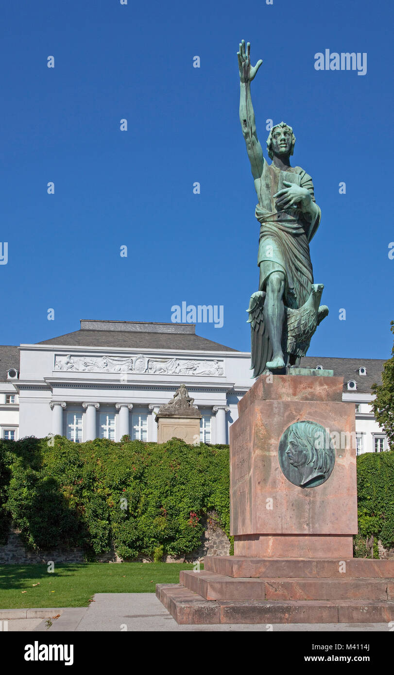 Goerres-memorial, hinter dem Kurfürsten schloss, Koblenz, Rheinland-Pfalz, Deutschland, Europa Stockfoto