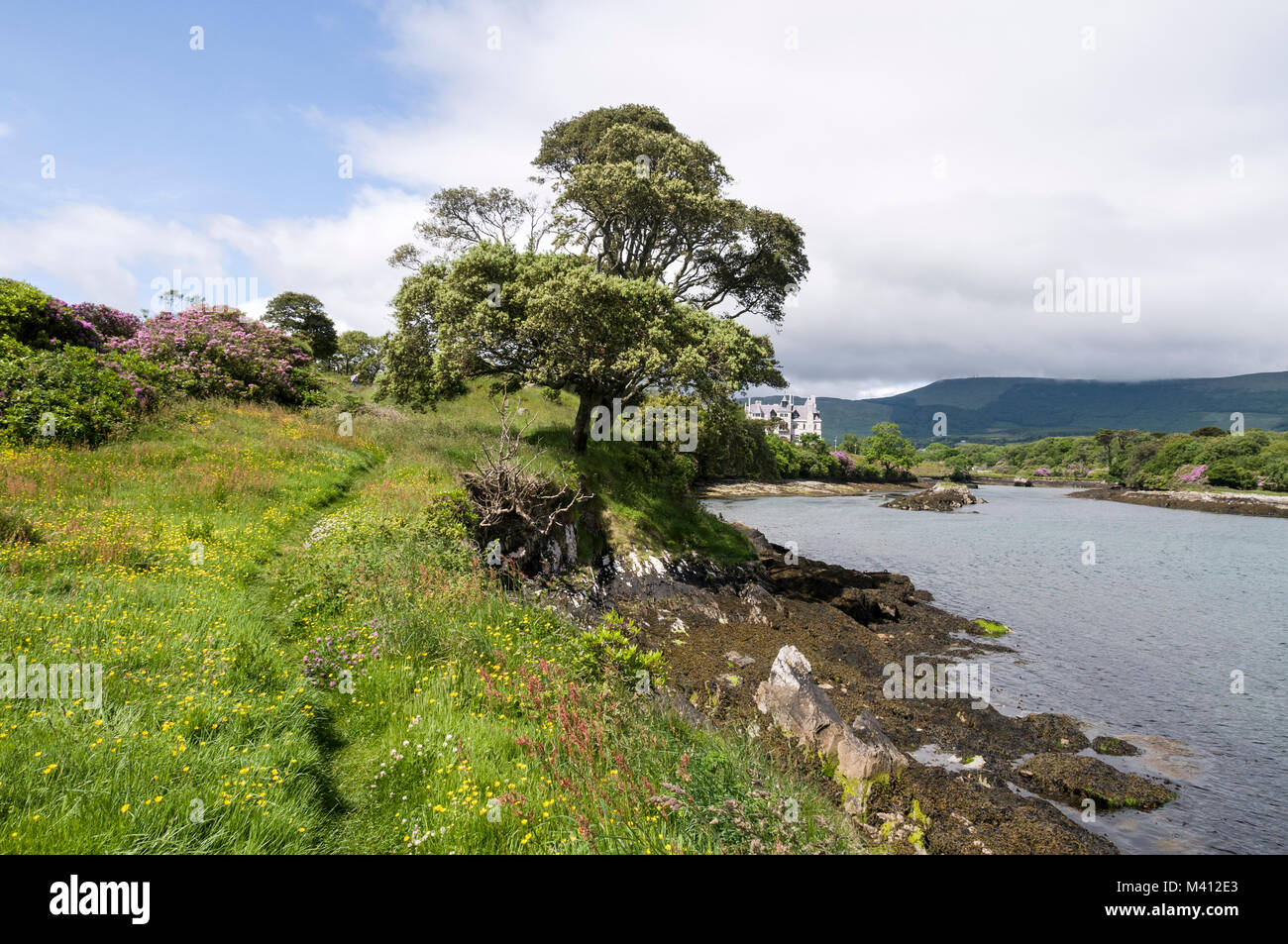 Puxley Mansion, ein Hotel auf dem Dunboy Anwesen in der Nähe von Castletownbere auf der Beara-Halbinsel. Südirland. Stockfoto