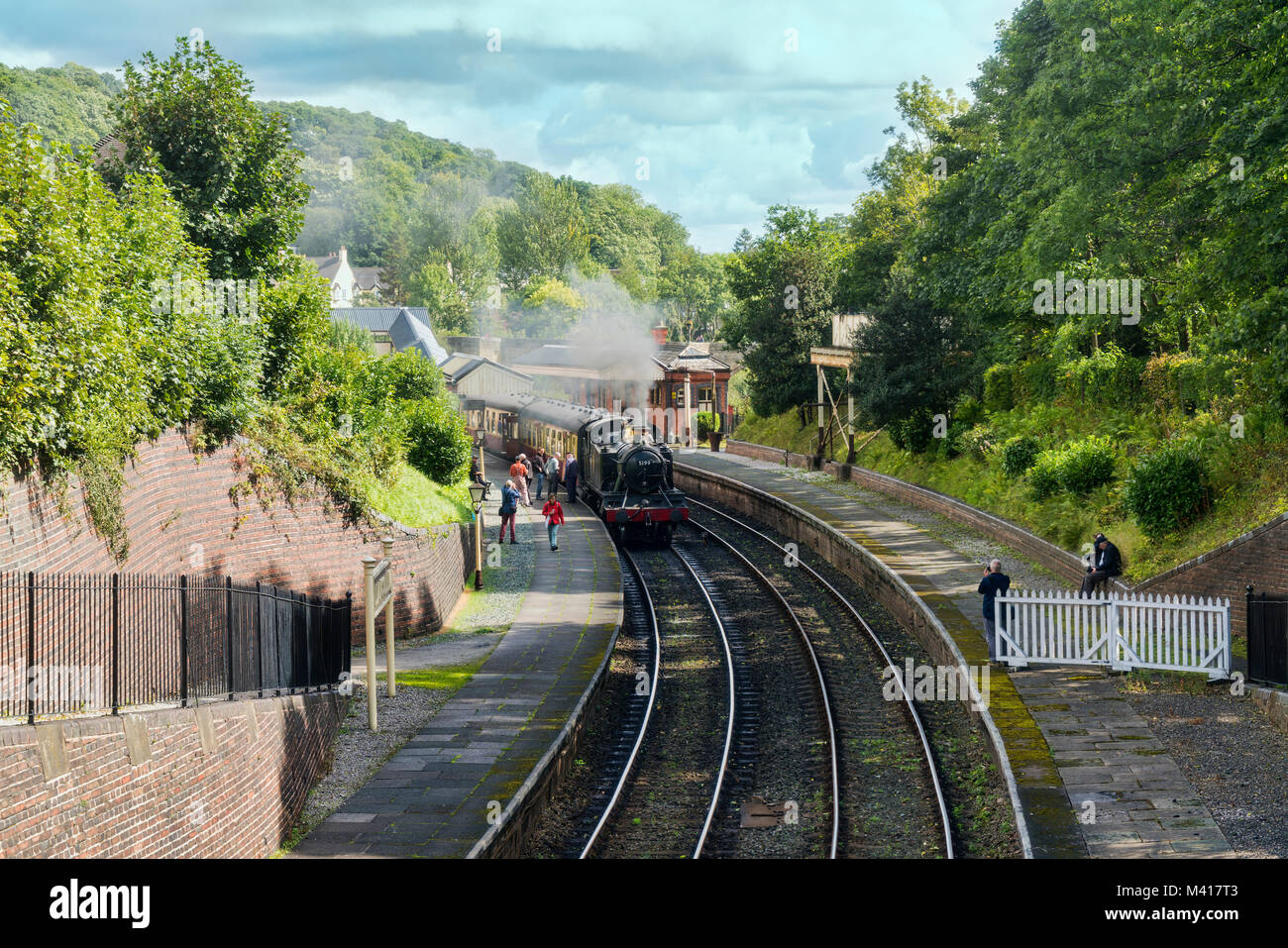 Llangollen Railway Station, Denbighshire, Wales, Großbritannien Stockfoto