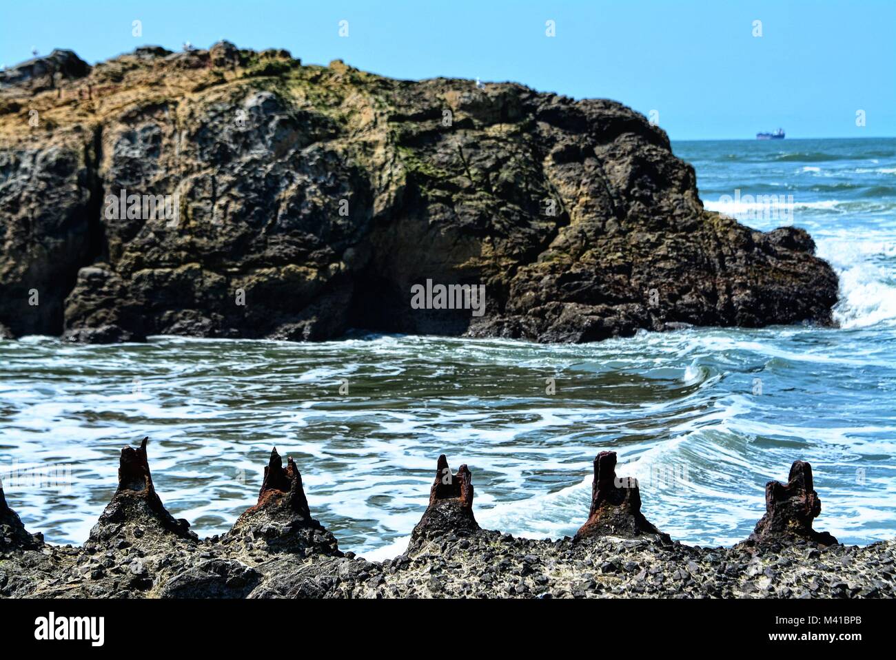 Ruinen in den pazifischen Ozean San Francisco Stockfoto