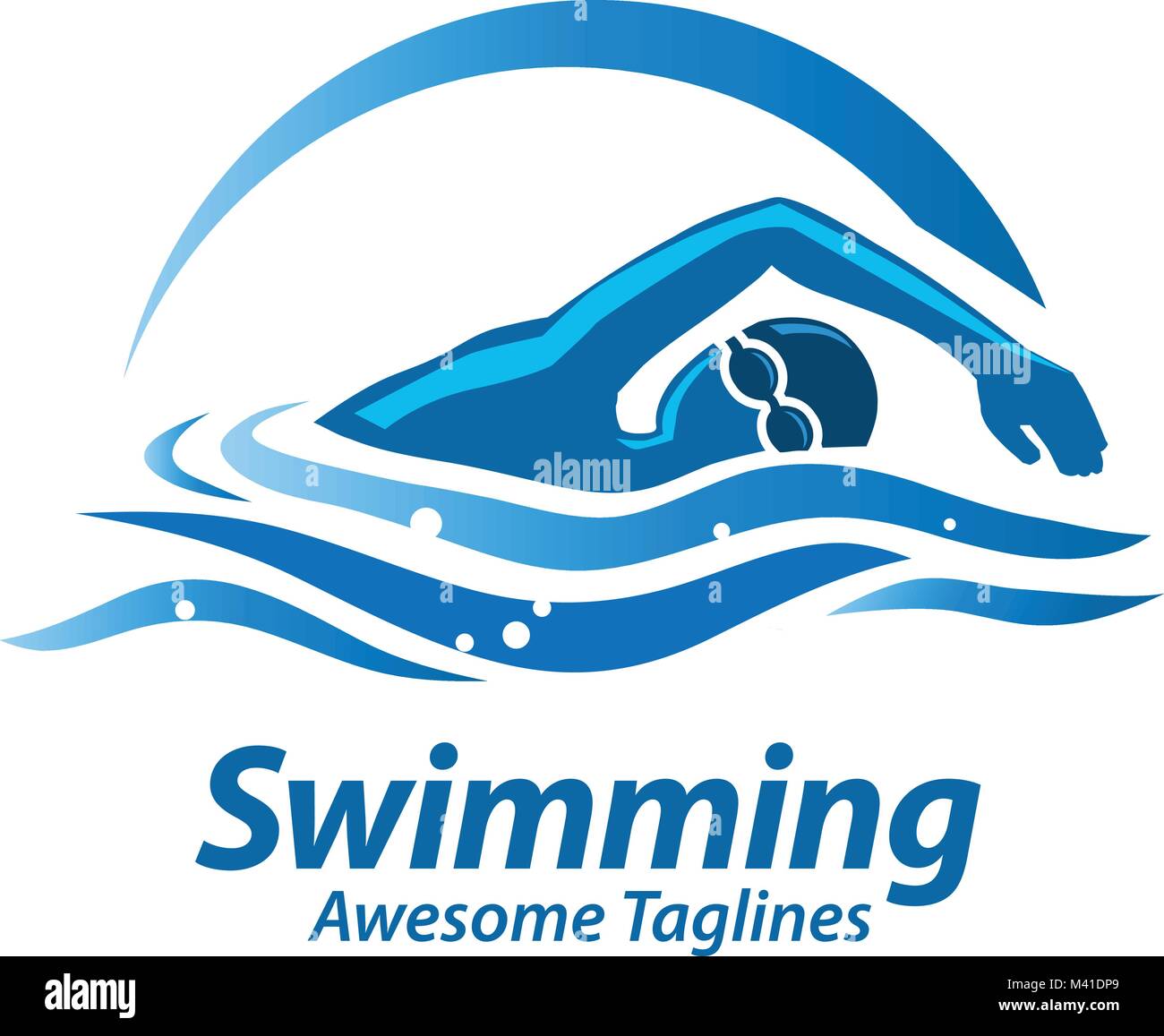 Schwimmen Logo Schwimmer Symbol Mit Beschriftung Schwimmen Oder Schwimmer Logo Vector Illustration Stock Vektorgrafik Alamy