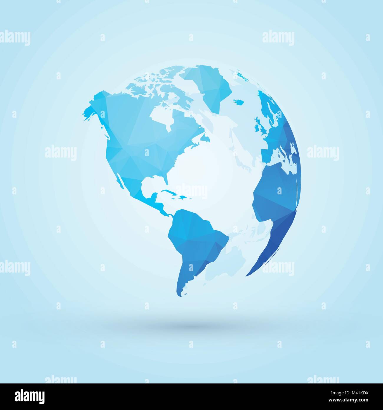 Blaue Weltkugel Nord-, Mittel- und Südamerika Stock Vektor