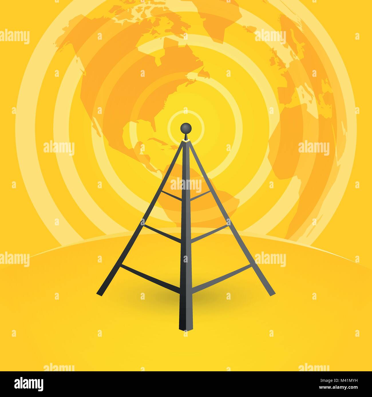 Broadcast tower überträgt der Welt Stock Vektor